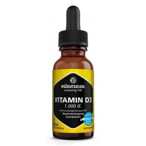 Витамин D3 капли - 1000 МЕ, 50 мл. Для здоровья кожи, ногтей, иммунитета, гормональной системы. ЗАПАС НА 1 ГОД. Из Германии