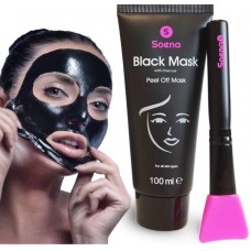 Black Mask + Mask Brush / XXL тюбик 100 ml | удаляет угри – пилинг маска - против загрязнений кожи | с активированным углем | черная маска для пилинга - Blackhead маска | очищает и разглаживает из Германии