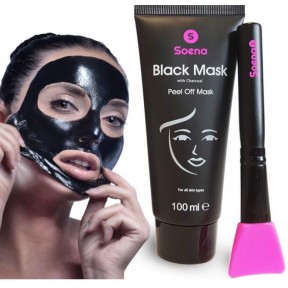 Black Mask + Mask Brush / XXL тюбик 100 ml | удаляет угри – пилинг маска - против загрязнений кожи | с активированным углем | черная маска для пилинга - Blackhead маска | очищает и разглаживает из Германии