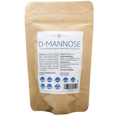 D-Mannose порошок. 150g. в пакете. Сделано в Германии как веганская и натуральная основа + ложка для дозирования. Примерно 75 порций ЗАПАС НА 3-4 МЕСЯЦА. Из Германии