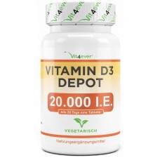Витамин D3 Депо 20.000 Е., БОЛЬШОЙ ЗАПАС НА 8-9 МЕСЯЦЕВ, укрепляет иммунитет, нервную систему, предгормон Д, предотвращает остеопороз, 100% чистота, ИЗ ГЕРМАНИИ