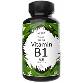 Витамин B1 – Тиамин - ЛУЧШАЯ ДОЗИРОВКА 100 мг, большой запас на 6-7 МЕСЯЦЕВ, 180 штук в банке. Дает энергию , для здоровья сердца, нервной системы, метаболизма, из ГЕРМАНИИ
