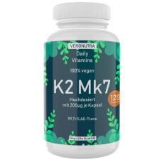 Витамин К2 МК7 VITAL, запас на 4-5 МЕСЯЦЕВ, 120 капсул, 100% веганский, важен для мышц, в соединительной ткани, легких, сердца и почек, важен для витамина D3, ИЗ ГЕРМАНИИ