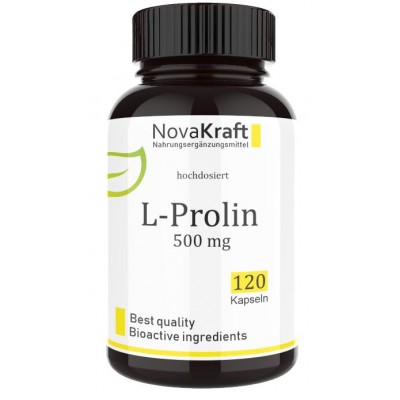 L-пролин, аминокислота, запас на 4-5 МЕСЯЦЕВ, высокая доза 500 мг, играет решающую роль в синтезе коллагена в организме и блокирует ферменты, разрушающие коллаген, ИЗ ГЕРМАНИИ