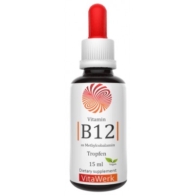 Б12 - витамин B12, в каплях, метилкобаламин 100% веганский, жидкая форма, 200 мкг, биодоступный, 100% чистота, для нервной и иммунной системы, для крепкого сна, против стресса, депрессий, ИЗ ГЕРМАНИИ
