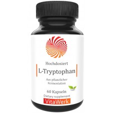 L-триптофан, запас на 2 месяца, 60 капсул, важный нейротрансмиттер для серотонина. Улучшает сон, придает спокойствие, снижает нервозность, помогает при депрессиях,100% чистота, ИЗ ГЕРМАНИИ