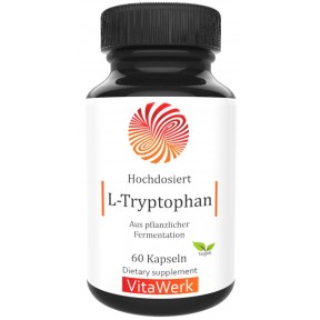 L-триптофан, запас на 2 месяца, 60 капсул, важный нейротрансмиттер для серотонина. Улучшает сон, придает спокойствие, снижает нервозность, помогает при депрессиях,100% чистота, ИЗ ГЕРМАНИИ