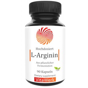 Л-аргинин 100% веганский! 90 капсул! L-Arginin HCL, укрепляет мышцы тела, участвует в выработке гормона роста, важен для сердца и сосудов, чистит печень, 100% чистота, ИЗ ГЕРМАНИИ
