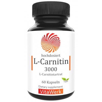 L-карнитин, 60 капсул, 500 мг чистого L-карнитина, важен для активных людей, дает силы, энергию, насыщает кровь, для спортсменов, веганский, 100% чистота, ИЗ ГЕРМАНИИ