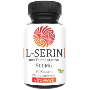 L-серин, 500 мг, натуральный, из ферментации, веганский, более 98,5% чистоты, для здоровья нервной системы, иммунной системы, для мозга, участвует в образовании миелина, ИЗ ГЕРМАНИИ