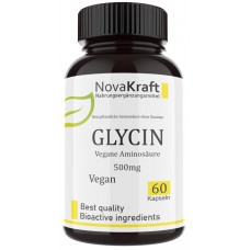Глицин, 500 мг, 60 капсул, успокаивает мозг, улучшает сон, успокаивает нервы, налаживает выработку глутатиона, липидов, коферментов NAD и FAD, ГАМК,100% чистота, ИЗ  ГЕРМАНИИ