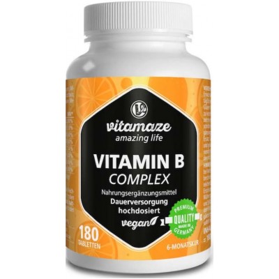 Комплекс витамина B высоко концентрированный! 180 веганских таблеток Уникальная цена! Продукт из ГЕРМАНИИ. Хватает на 6-7 МЕСЯЦЕВ 